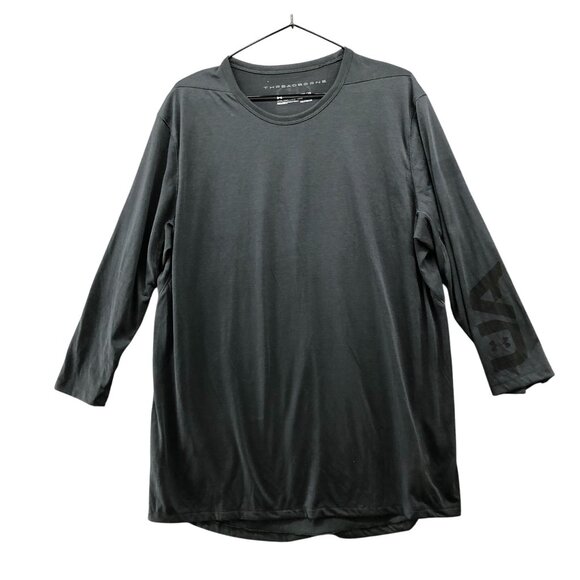 Under Armour Theadborne Long Sleeve T Shirt Mens XL Fitted HeatGear Gray - Picture 1 of 9